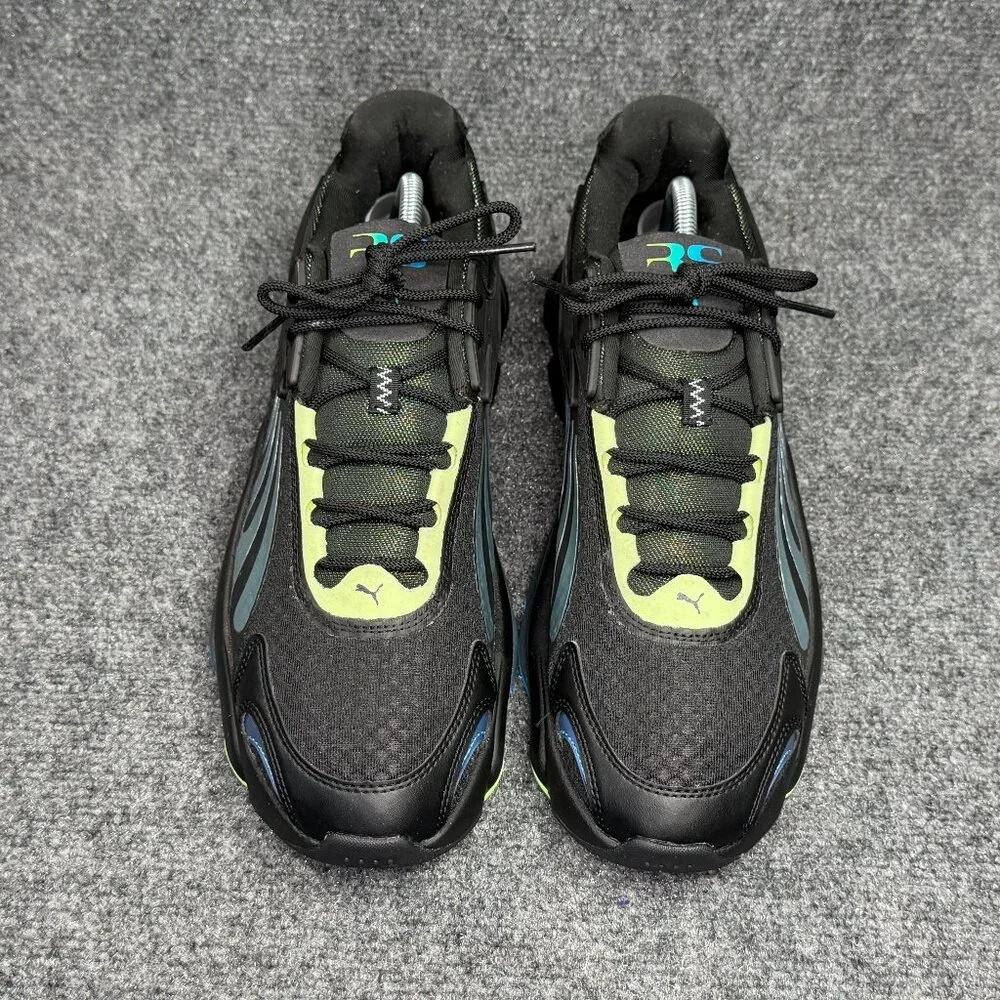 Puma RSC LS Athletic Shoes Men's Size 13 Black Neon Yellow Training‎ Sneakers